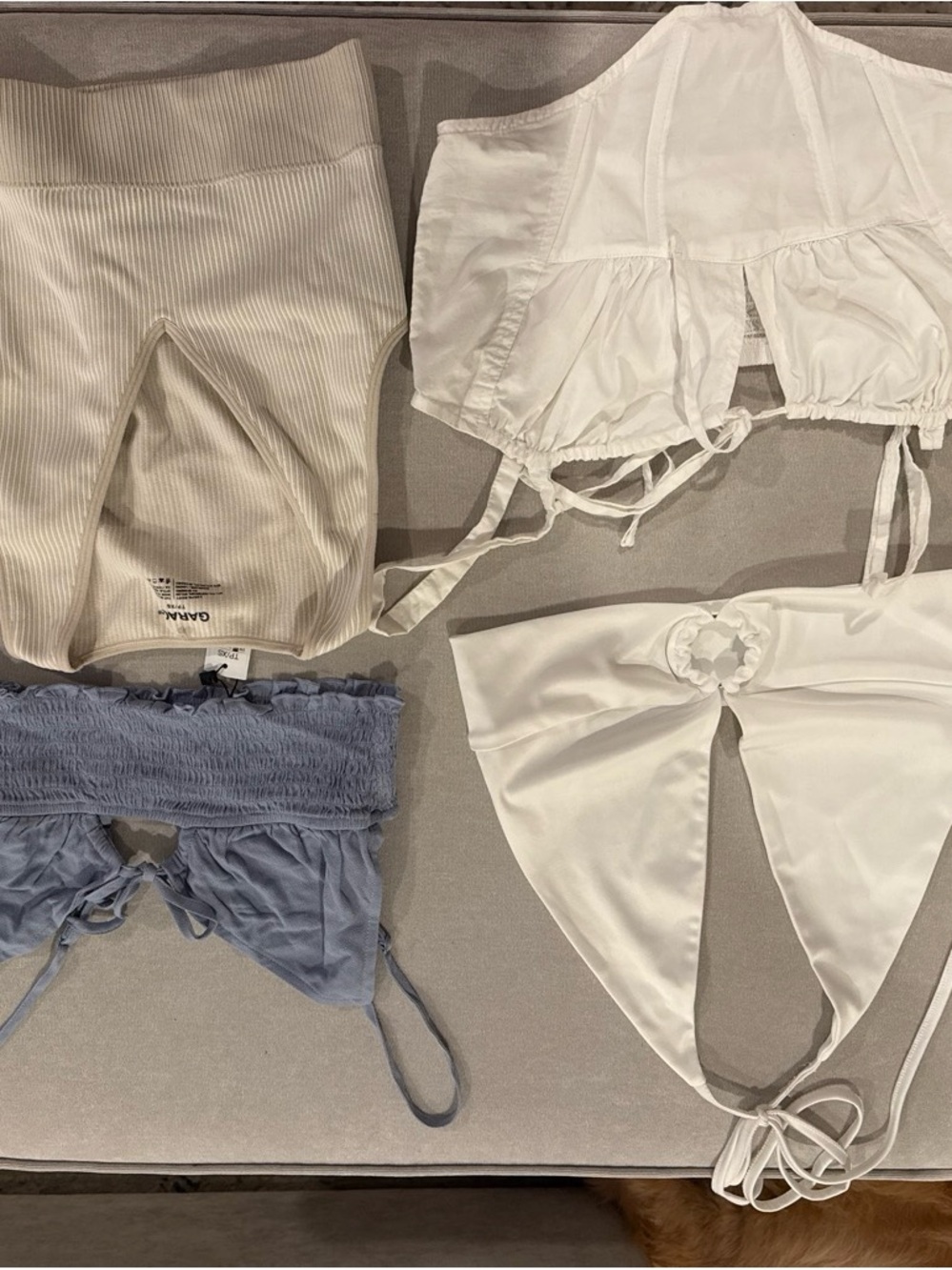 Garage Women’s White and Light Blue Intimates Tops Set